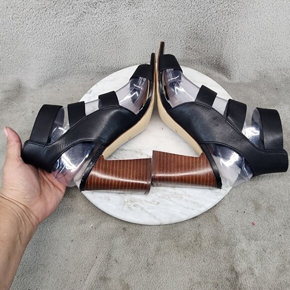 Gibson Latimer Shoes Womens Size 7.5 Sharlie Black Block Heel Sandals *Read* - Picture 7 of 15